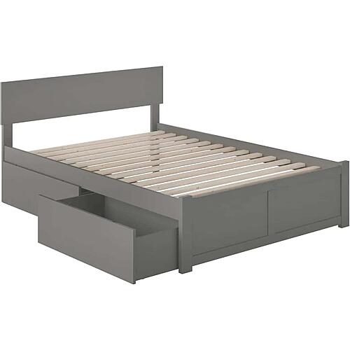 Orlando Full Platform Bed w/Footboard & Set of 2 Storage Drawers by AFI Furnishings