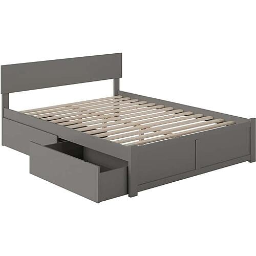Orlando King Platform Bed w/Footboard & Set of 2 Storage Drawers by Atlantic