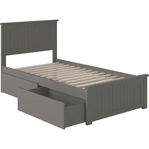 Nantucket Twin XL Platform Bed w/Matching Footboard & Set of 2 Storage Drawers by Atlantic