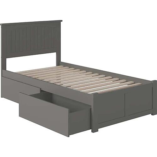 Nantucket Twin Platform Bed w/Footboard & Set of 2 Storage Drawers by Atlantic