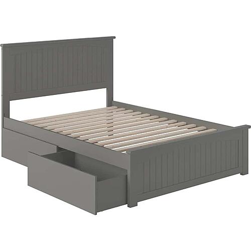 Nantucket Full Platform Bed w/Matching Footboard & Set of 2 Storage Drawers by Atlantic