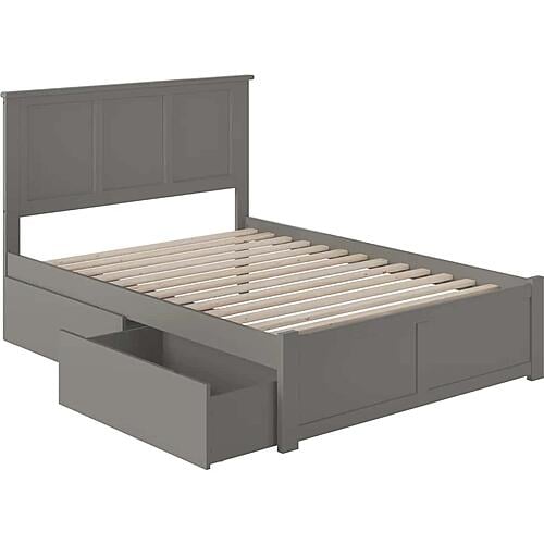 Madison Full Platform Bed w/Footboard & Set of 2 Storage Drawers by Atlantic
