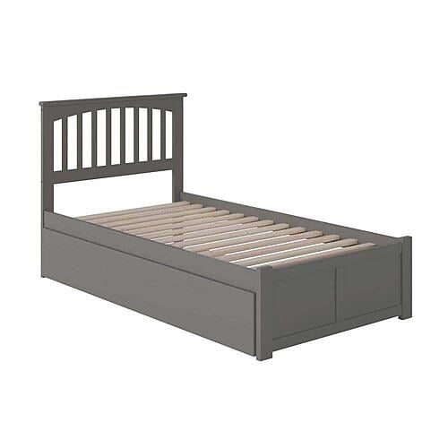 Mission Twin XL Platform Bed w/Footboard & Twin XL Trundle by Atlantic