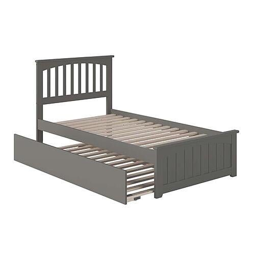 Mission Twin Platform Bed w/Matching Footboard & Twin Trundle by Atlantic