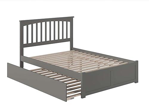 Mission Full Platform Bed w/Footboard & Twin Trundle by Atlantic