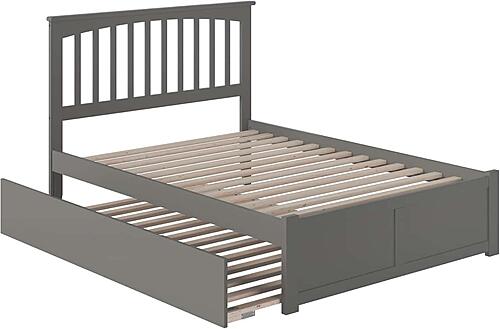 Mission Full Platform Bed w/Footboard & Full Trundle by Atlantic