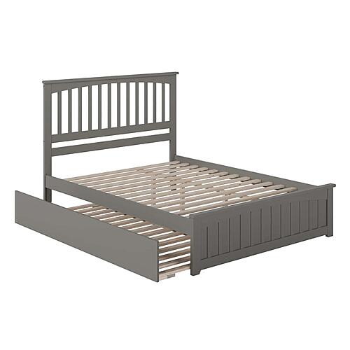 Mission Queen Platform Bed w/Matching Footboard & Twin XL Trundle by Atlantic