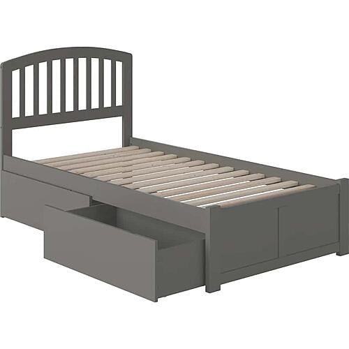 Richmond Twin Platform Bed w/Footboard & Set of 2 Storage Drawers by Atlantic