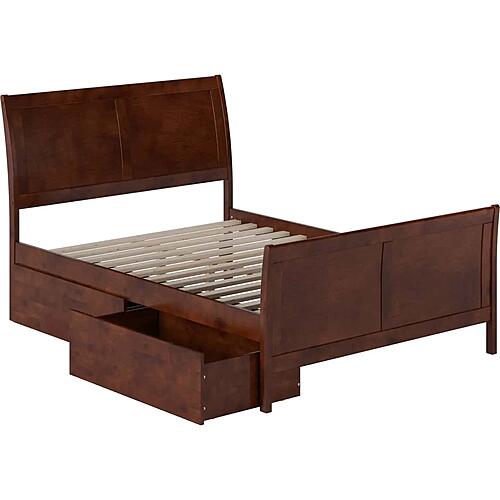 Portland Full Platform Bed w/Matching Footboard & Bed Drawers by Atlantic
