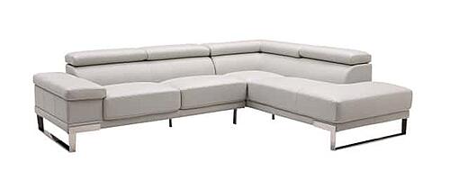 Baxter Smoke Gray Leather Sectional w/Motion Headrest by BH Furniture