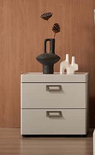 Grace Smoke Leather 2 Drawers Nightstand by BH Furniture