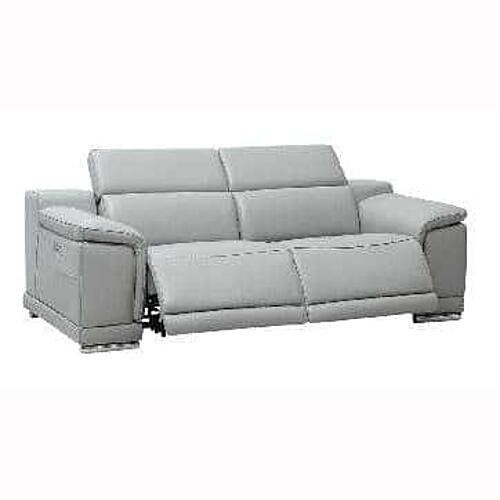 Hartley Light Gray Leather Loveseat w/2 Power Recliners by BH Furniture
