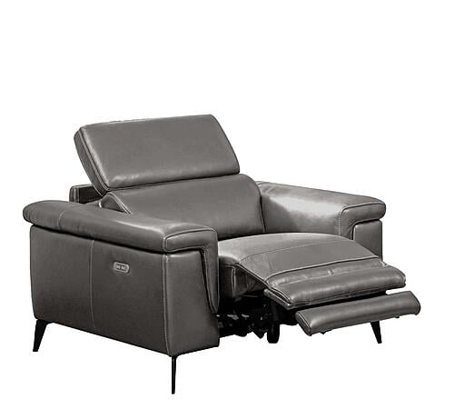 Hendrix NL5102 Dark Gray Leather Electric Recliner Chair by BH Furniture