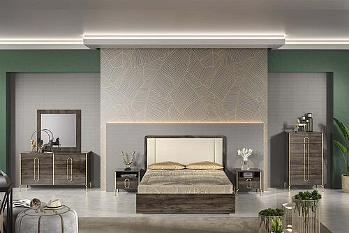 Lola Canyon Oak High Gloss Bedroom Set by BH Furniture