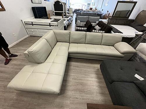 [Floor Sample] ML157 V990 Smoke Top Grain Leather Sectional by BH Furniture