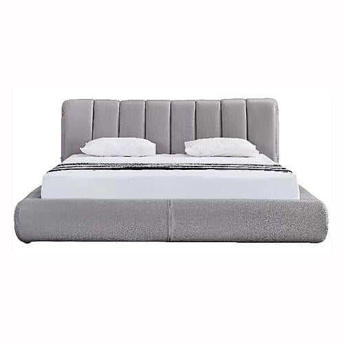 Noah Smoke Gray Full Leather Platform Bed by BH Furniture