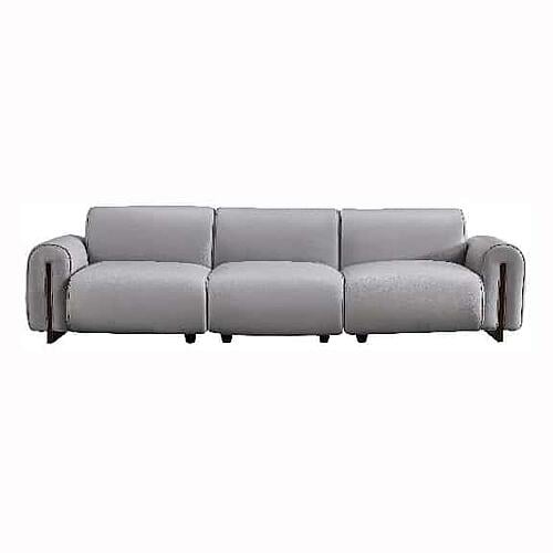 Noah Light Gray Leather 3-Seater Oversized Sofa by BH Furniture