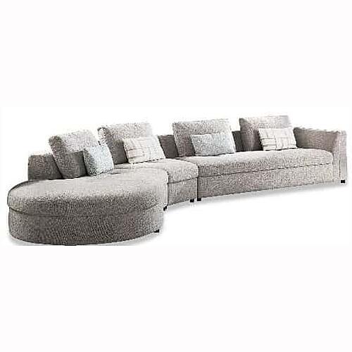 S389 Beige Circular Fabric Sectional by BH Furniture
