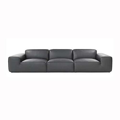 Walker Dark Mocha Leather 3-Seater Oversized Sofa by BH Furniture