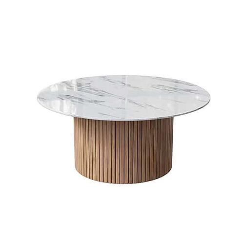 Wawa GJ-202302 Marble Top Coffee Table w/MDF & Solid Ash Wood Frame by BH Furniture