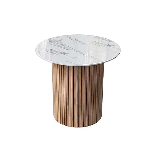 Wawa GJ-202302 Marble Top End Table w/MDF & Solid Ash Wood Frame by BH Furniture