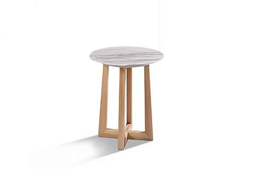 Winston Marble Top End Table w/Solid Rubber Wood Frame by BH Furniture
