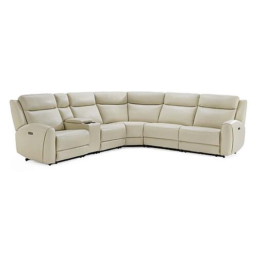 Wonder Sandstone Leather/PVC 6-Piece Sectional by BH Furniture