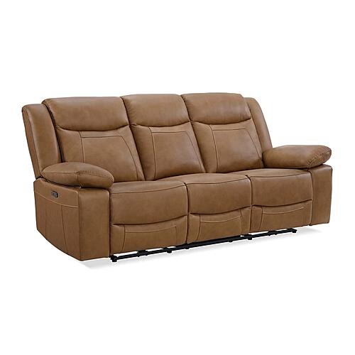 Wyatt Butternut Leather/PVC 3-Seater Sofa by BH Furniture