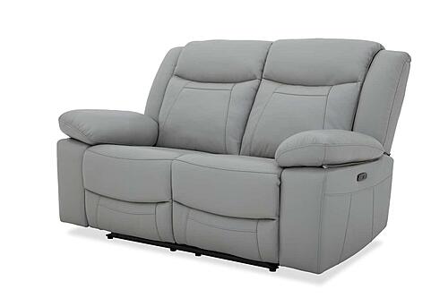 Wyatt Light Gray Leather/PVC Loveseat by BH Furniture