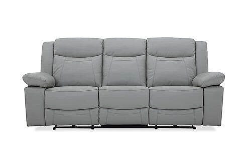 Wyatt Light Gray Leather/PVC 3-Seater Sofa by BH Furniture
