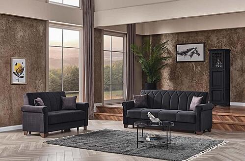 Nova Black Loveseat Sleeper by Casamode