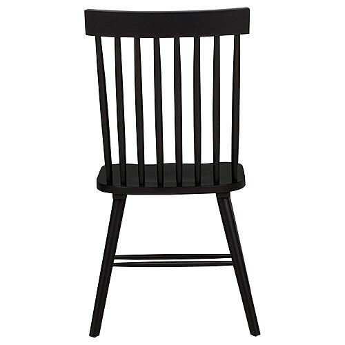 Andrews Windsor Spindle Back Dining Side Chair - Black (Set of 2) by Coaster