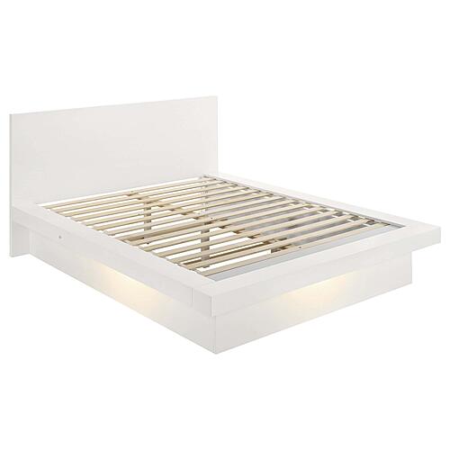 Jessica Wood Eastern King LED Panel Bed - Snow White by Coaster