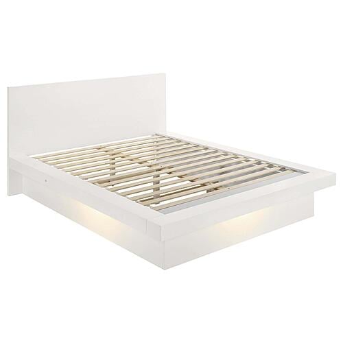 Jessica Wood Queen LED Panel Bed - Snow White by Coaster