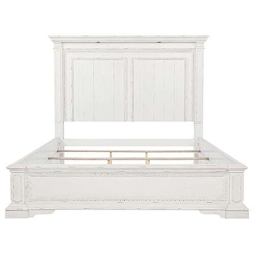 Mckinney Queen LED Light Panel Bed - Vintage White by Coaster