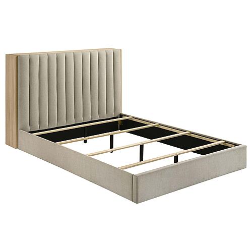 Arielle Queen Bookcase Panel Storage Bed - Light Oak by Coaster