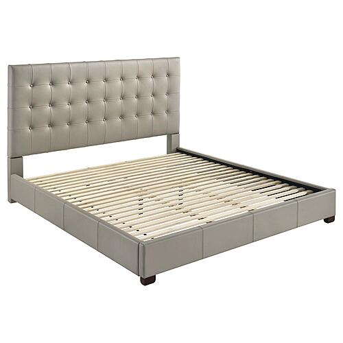Medley Genuine Leather Eastern King Platform Bed - Tan by Coaster