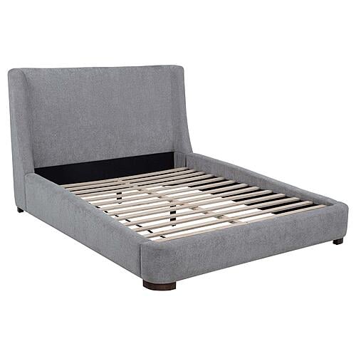 Rennes Upholstered Eastern King Wingback Platform Bed - Grey by Coaster