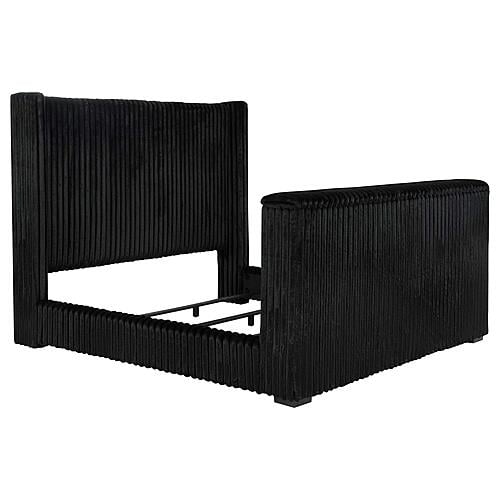 Centergrove Upholstered California King Wingback TV Bed - Black by Coaster