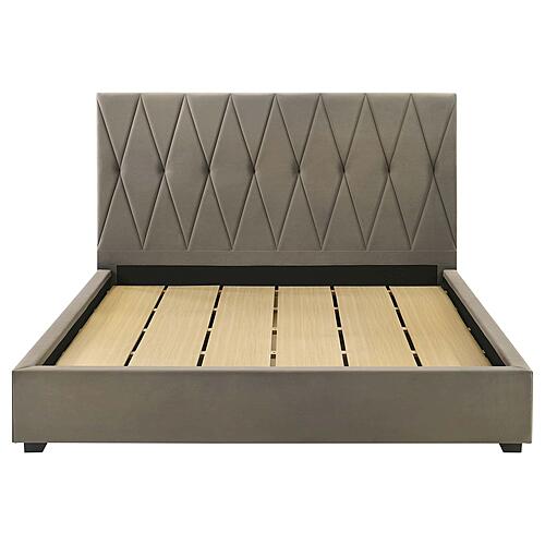 Delsea Upholstered Eastern King Platform Bed - Light Brown by Coaster