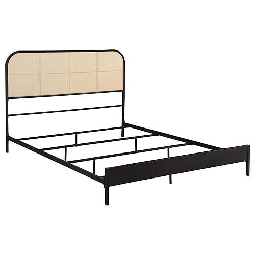 Amherst Radio Weave Rattan Metal Queen Bed - Black by Coaster