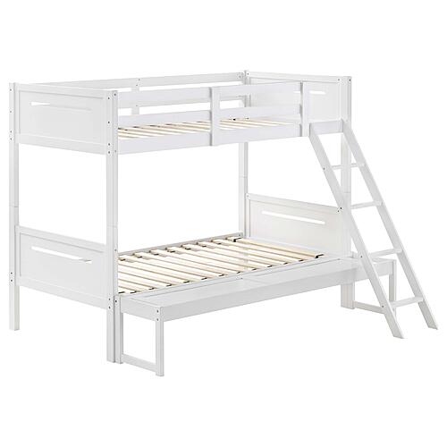 Littleton Wood Twin Over Full Bunk Bed - White by Coaster