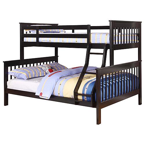 Chapman Wood Twin Over Full Bunk Bed - Black by Coaster