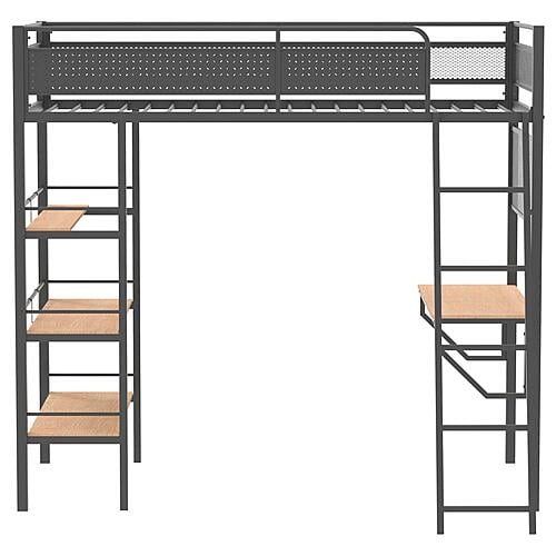 Campus 3-shelf Metal Twin Workstation Loft Bed Matte - Black by Coaster