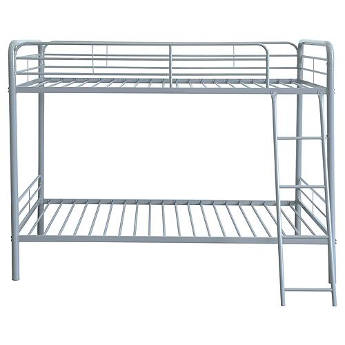 Carson Metal Twin Over Twin Bunk Bed Glossy - Silver by Coaster