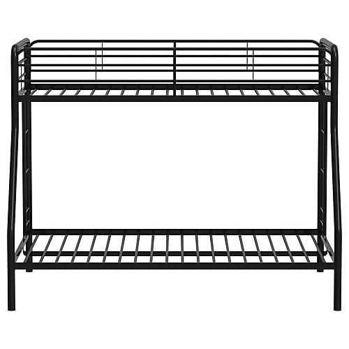 Carson Metal Twin Over Full Bunk Bed Glossy - Black by Coaster