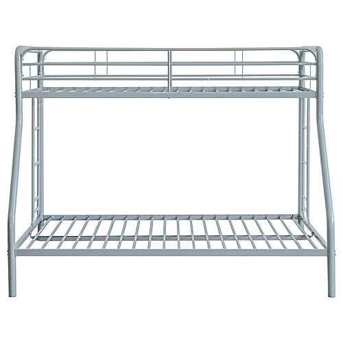 Carson Metal Twin Over Full Bunk Bed Glossy - Silver by Coaster