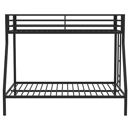 Alevera Metal Twin Over Full Bunk Bed w/Ladder - Black by Coaster