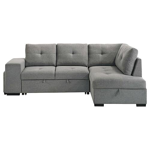 Roanne Fabric Upholstered Sleeper Sectional Sofa - Grey by Coaster
