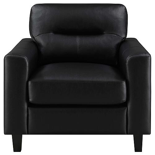 Scotland Faux Leather Upholstered Track Arm Chair - Black by Coaster
